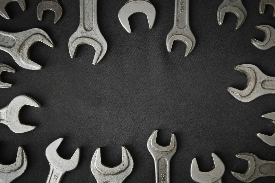 Motorcycle workshop where fasteners are fitted