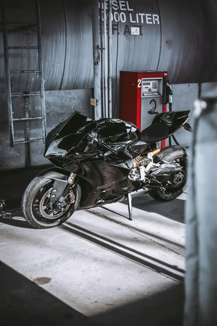 Motorcycle in use on the road