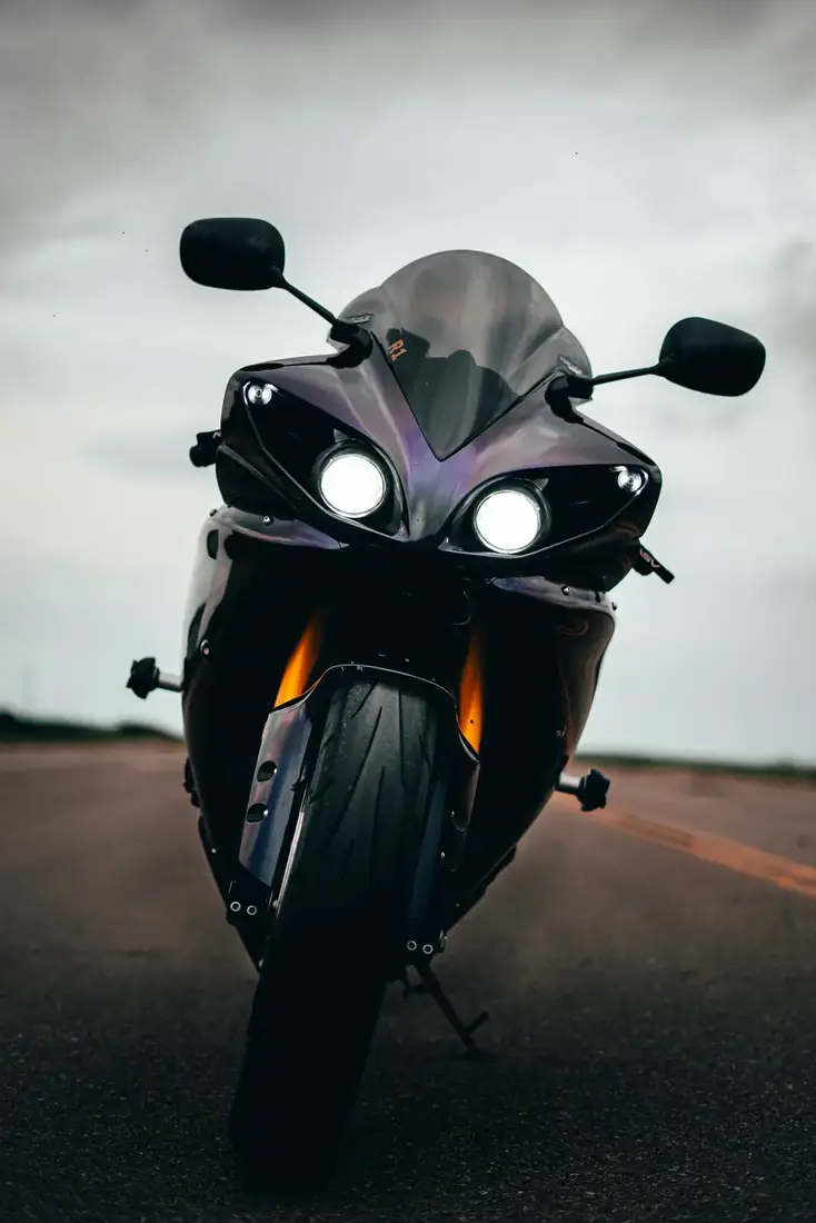 Motorcycle in use on the road